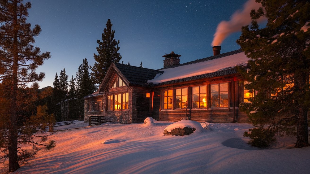 Mountain Lodge at Twilight